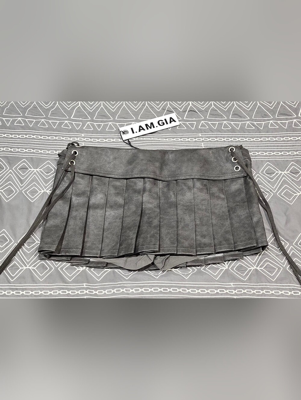 I.Am.Gia Kari Pleated Faux Leather Skort Size Small